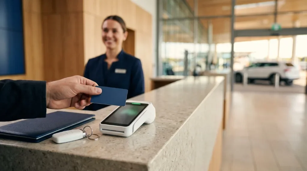 Hava limanında avtomobil icarəsi ödənişi: bank kartı və ödəniş terminalı