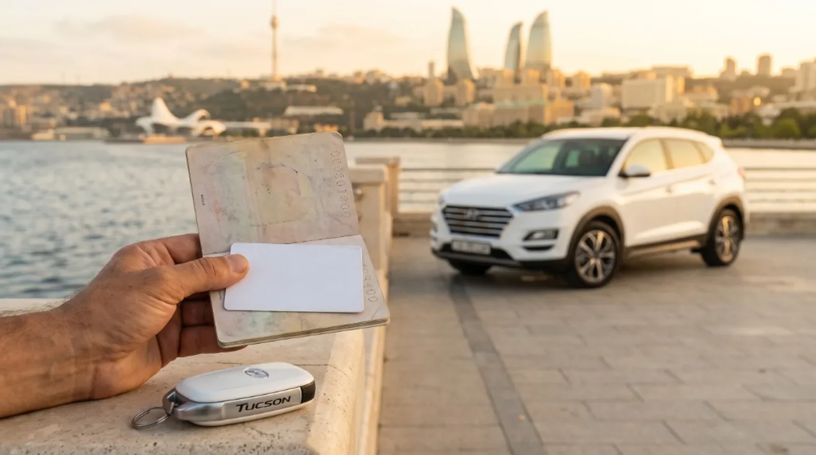 Rusiya sürücülük vəsiqəsi və pasport ilə Bakı sahilində Hyundai Tucson icarəsi